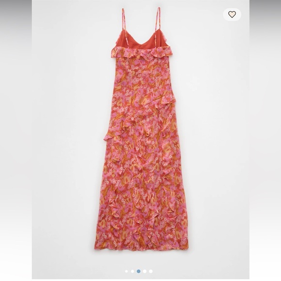 NWT AE Asymmetrical Ruffle Maxi Slip Dress - Picture 5 of 8